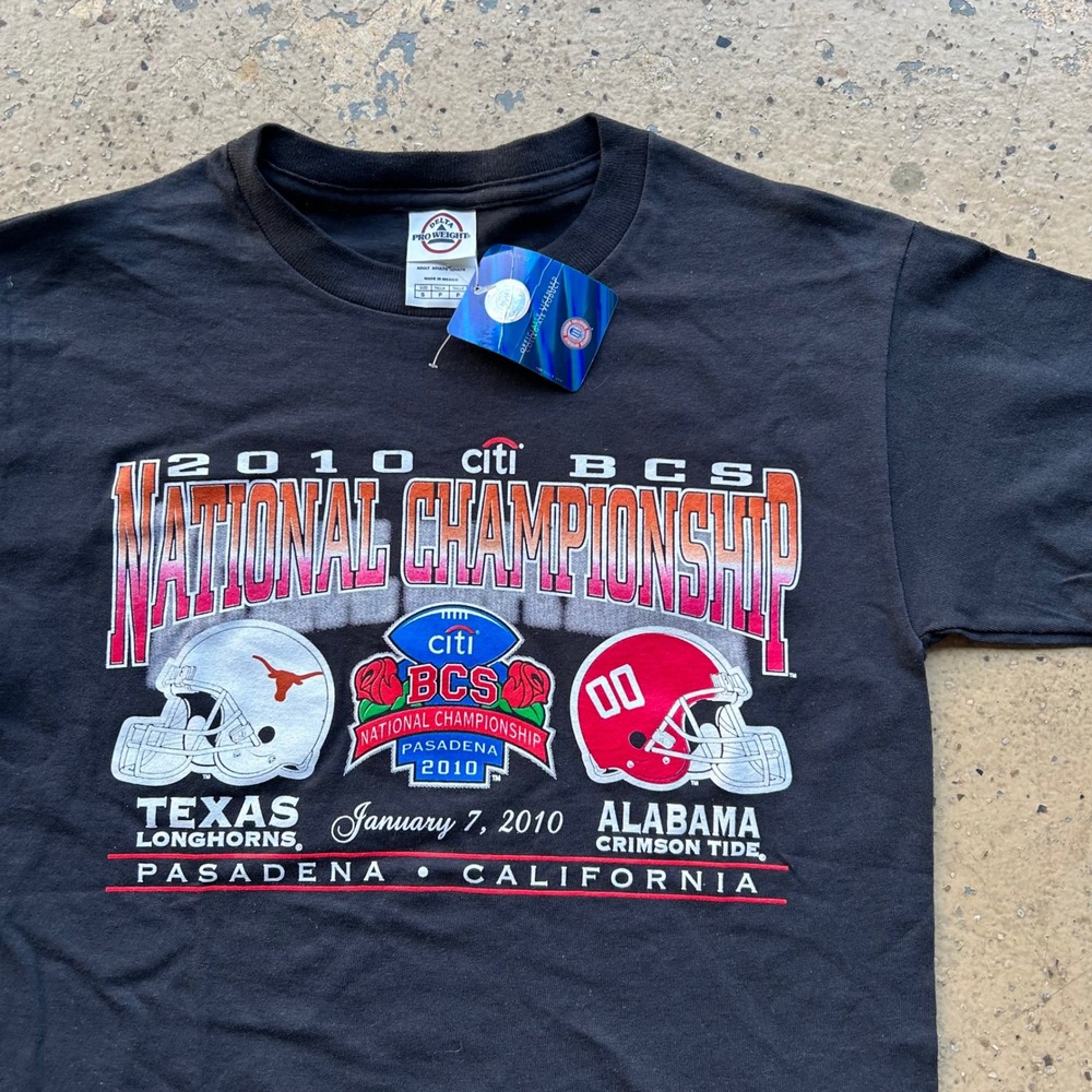 NWT Delta 2010 BCS National Championship Texas vs Alabama T-Shirt Black Small